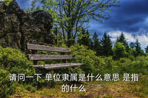 請問一下 單位隸屬是什么意思 是指的什么