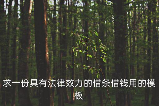 借條模版，求一份具有法律效力的借條借錢用的模板