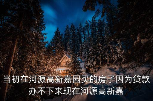 當初在河源高新嘉園買的房子因為貸款辦不下來現(xiàn)在河源高新嘉