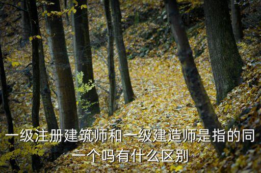 一級注冊建筑師，一級注冊建筑師和一級建造師是指的同一個嗎有什么區(qū)別