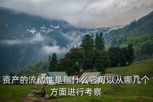 資產(chǎn)的流動(dòng)性是指什么它可以從哪幾個(gè)方面進(jìn)行考察