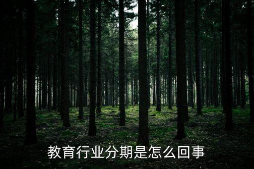 教育行業(yè)分期是怎么回事
