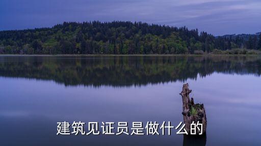 建筑見證員是做什么的