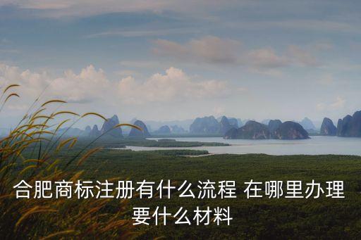 合肥商標(biāo)注冊有什么流程 在哪里辦理 要什么材料