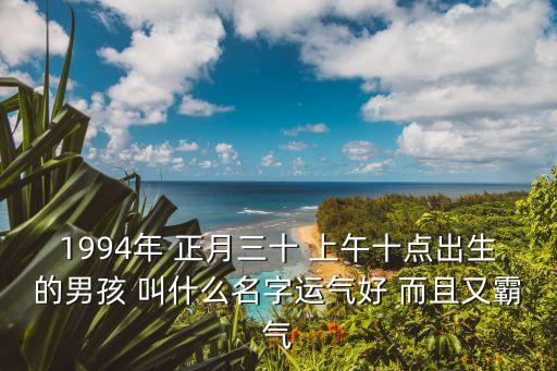 1994年 正月三十 上午十點出生的男孩 叫什么名字運氣好 而且又霸氣