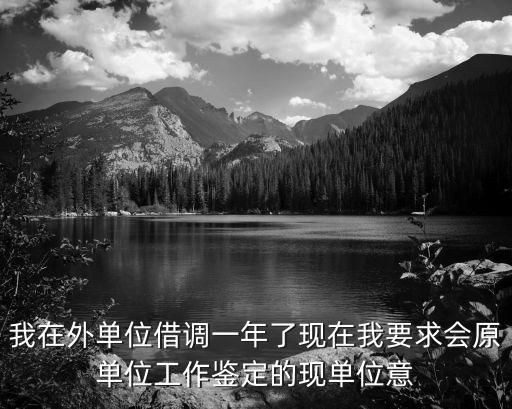 借調(diào)工作鑒定，我在外單位借調(diào)一年了現(xiàn)在我要求會原單位工作鑒定的現(xiàn)單位意