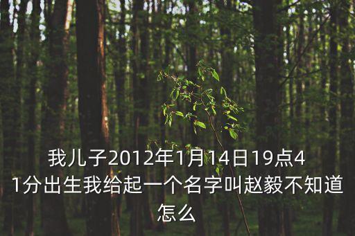我兒子2012年1月14日19點41分出生我給起一個名字叫趙毅不知道怎么