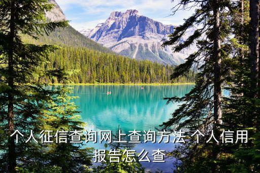 征信網(wǎng)上查詢，個人征信查詢網(wǎng)上查詢方法 個人信用報告怎么查
