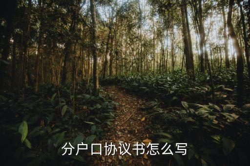 分戶口協(xié)議書(shū)怎么寫(xiě)