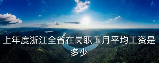 上年度浙江全省在崗職工月平均工資是多少