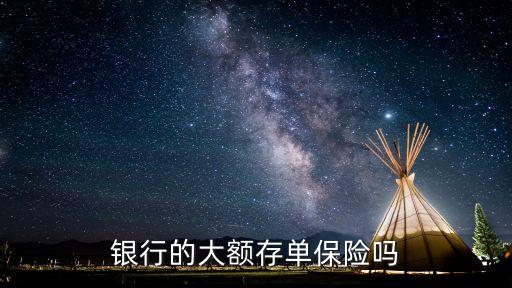 銀行的大額存單保險嗎