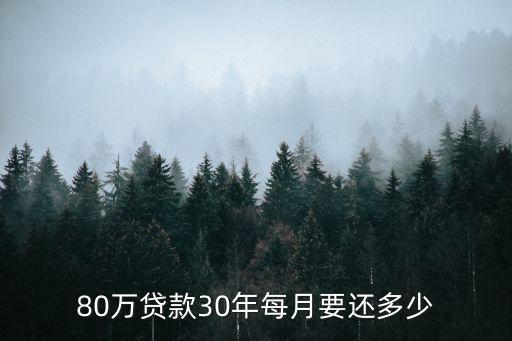 80萬(wàn)貸款30年月供多少，房貸80萬(wàn)30年月供多少