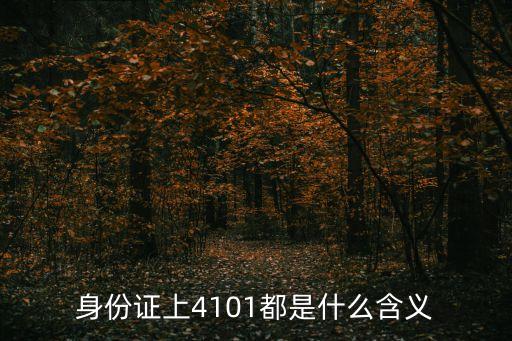 身份證上4101都是什么含義