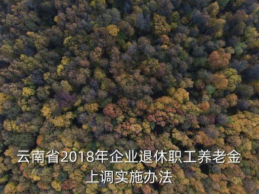 養(yǎng)老金上調(diào)，云南省2018年企業(yè)退休職工養(yǎng)老金上調(diào)實(shí)施辦法