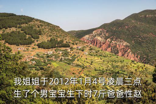 我姐姐于2012年1月4號凌晨三點生了個男寶寶生下時7斤爸爸性趙