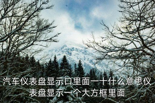 一個(gè)大一個(gè)十，汽車儀表盤顯示口里面一十什么意思儀表盤顯示一個(gè)大方框里面