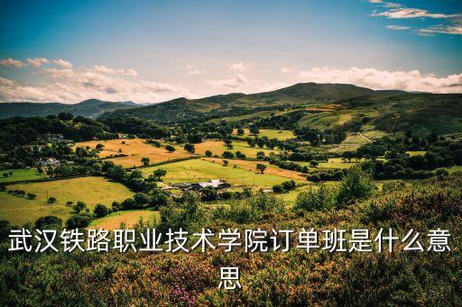 武漢鐵路職業(yè)技術(shù)學院訂單班是什么意思