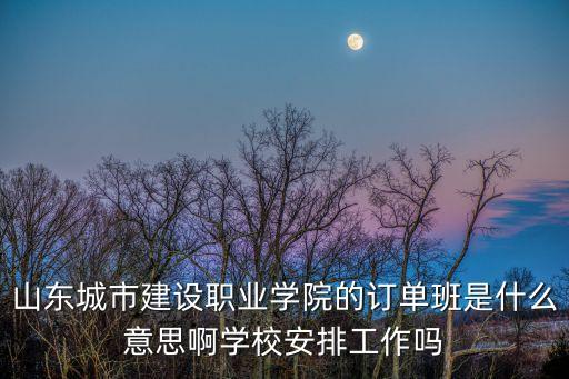 山東城市建設職業(yè)學院的訂單班是什么意思啊學校安排工作嗎