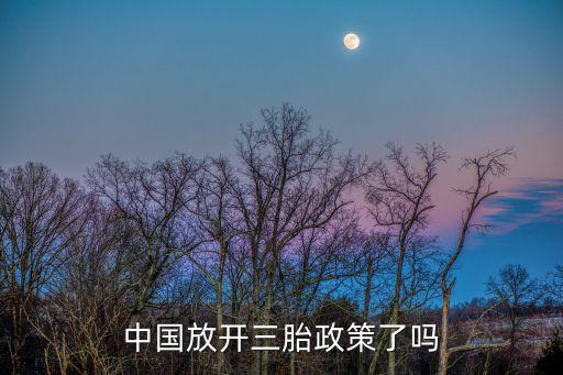 中國放開三胎政策了嗎