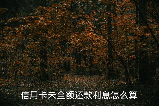 信用卡未全額還款利息怎么算