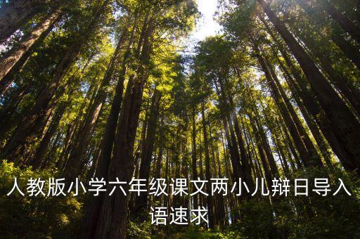 人教版小學(xué)六年級(jí)課文兩小兒辯日導(dǎo)入語(yǔ)速求