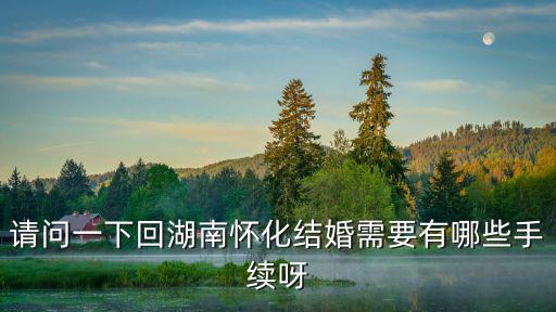 請問一下回湖南懷化結(jié)婚需要有哪些手續(xù)呀