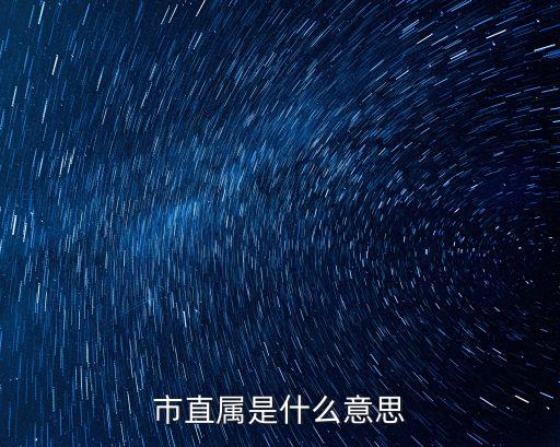 市直單位，市直什么意思