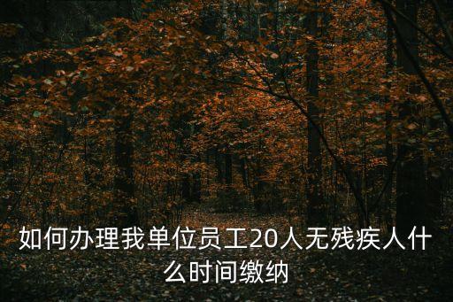如何辦理我單位員工20人無殘疾人什么時間繳納