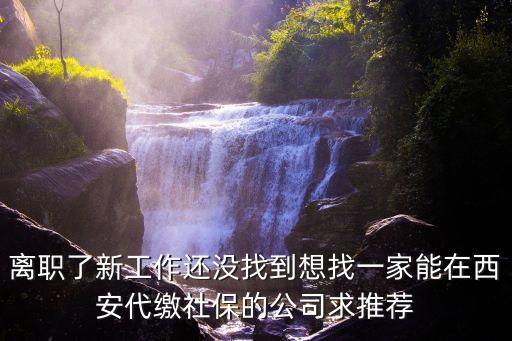 離職了新工作還沒找到想找一家能在西安代繳社保的公司求推薦