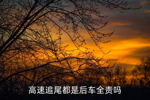 高速追尾都是后車全責(zé)嗎，在高速路上行駛中發(fā)生追尾應(yīng)如何定責(zé)