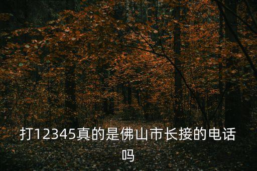 佛山12345，打12345真的是佛山市長(zhǎng)接的電話嗎