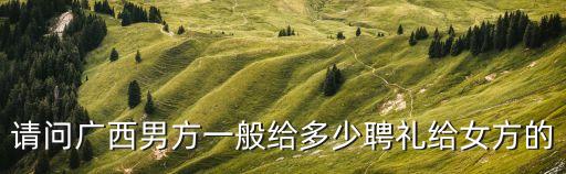 請(qǐng)問廣西男方一般給多少聘禮給女方的
