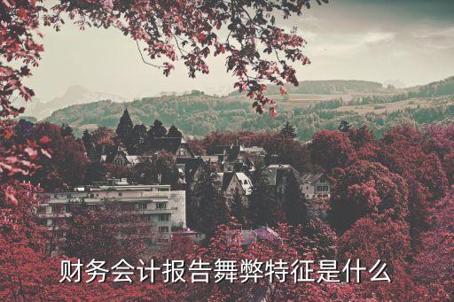 會(huì)計(jì)舞弊，會(huì)計(jì)舞弊行為的概念