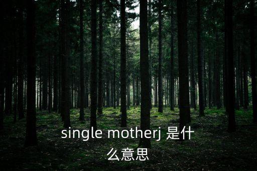 single motherj 是什么意思
