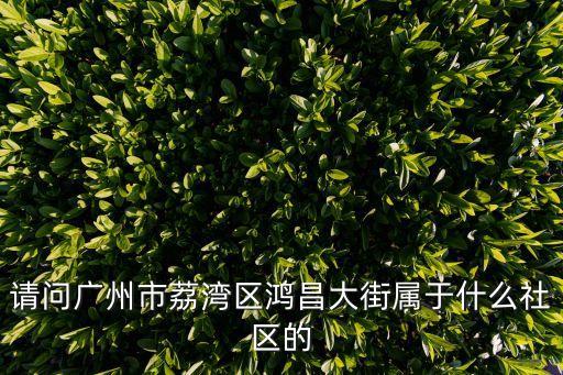 請問廣州市荔灣區(qū)鴻昌大街屬于什么社區(qū)的