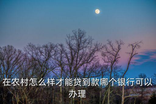 三農(nóng)貸款，在農(nóng)村怎么樣才能貸到款哪個銀行可以辦理