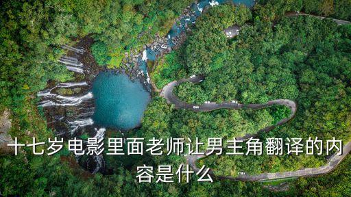 十七歲電影里面老師讓男主角翻譯的內(nèi)容是什么