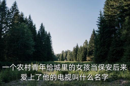 一個(gè)農(nóng)村青年給城里的女孩當(dāng)保安后來愛上了他的電視叫什么名字