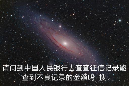 請(qǐng)問(wèn)到中國(guó)人民銀行去查查征信記錄能查到不良記錄的金額嗎  搜
