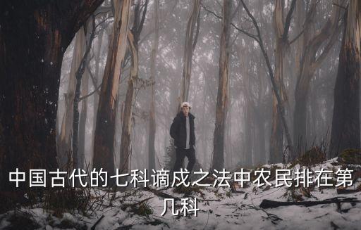 中國古代的七科謫戍之法中農(nóng)民排在第幾科