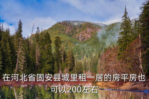 在河北省固安縣城里租一居的房平房也可以200左右