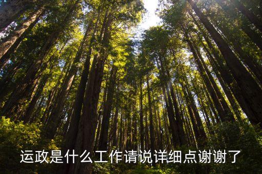運政是什么工作請說詳細點謝謝了