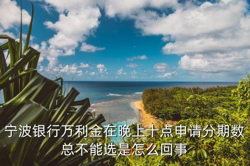 寧波銀行萬(wàn)利金在晚上十點(diǎn)申請(qǐng)分期數(shù)總不能選是怎么回事