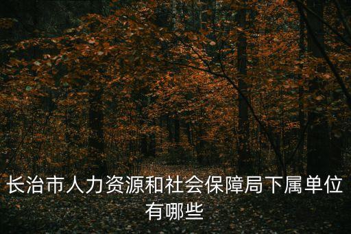 長治人社局，長治人事局和勞務(wù)局在哪