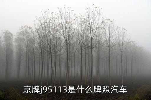 京牌j95113是什么牌照汽車