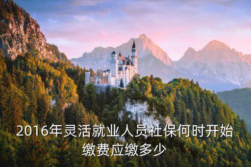 2016年靈活就業(yè)人員社保何時(shí)開(kāi)始繳費(fèi)應(yīng)繳多少
