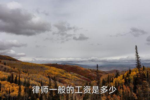 律師一般的工資是多少