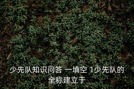 少先隊知識問答 一填空 1少先隊的全稱建立于