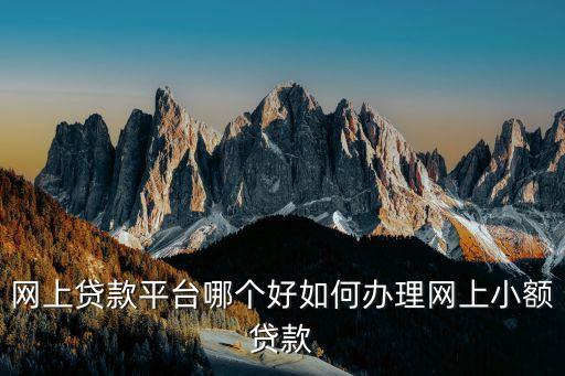 網(wǎng)貸在線申請(qǐng)貸款，網(wǎng)上貸款的流程是什么具體怎么操作