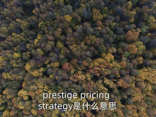 prestige pricing strategy是什么意思
